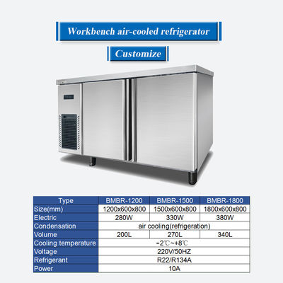 Aanpassen Bar Type Werkbank Luchtgekoelde koelkast Uitrusting Onderbank Koelkast / Werkbank Chiller / Onder Bar Koelkast