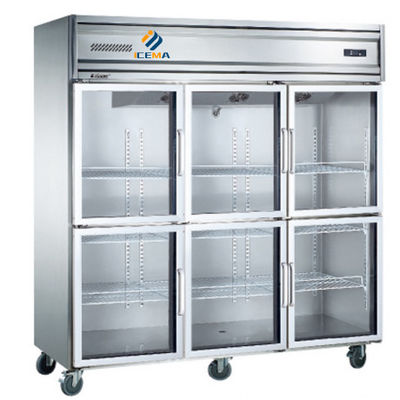 Van de de Ijskastdiepvriezer 1350L van de glasdeur de Rechte Grote Commerciële Capaciteit ultra