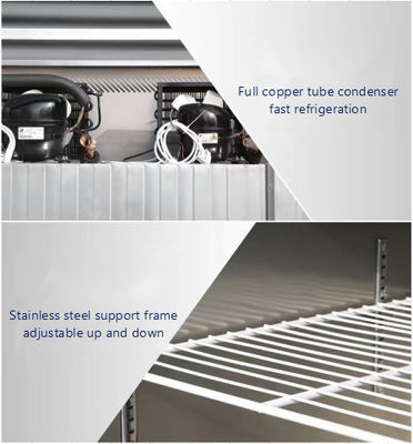780L Professionele keukenapparatuur verticale koelkast merk vriezer commerciële vier deuren display vriezer