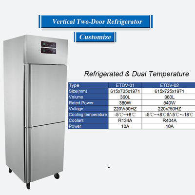 Fabrieksprijs Vriesmachine commerciële koelkast Vriesmachine en dubbele temperatuur verticale vriezer voor huishoudens hotel
