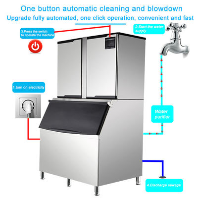 500 kg/24 h Commerciële Clear Ice Cube Maker Voor Voedsel Drank Winkels Hotels Koffiebar