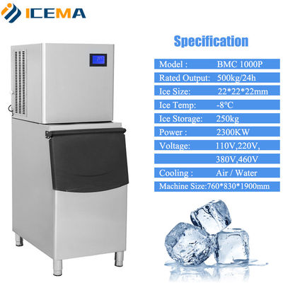 100kg/24h commerciële Ijsblokjemachine 200kg/24h 400kg/24h 500kg/24h voor Koffie/Bar/Hotels/Restaurant
