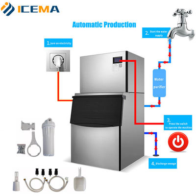 Bar Commercial 900kg/24 Hours Pellet Ice Machine Kubus ijs kan worden aangepast Grootte ijs