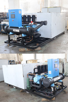 500 kg/dag-50 ton/dag Automatische brine block-ijsmachine met luchtgekoelde condensatie