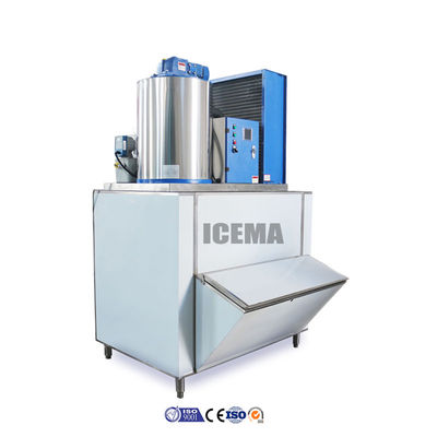 Commerciële ICEMA 1T industriële vlok-ijsmachine met een koelcapaciteit van 2,1 kW