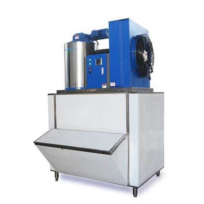 kopen Waterkoeling Condensatieweg 1000 kg Vlok-ijsmachine met ijsopslagbak online manufacture