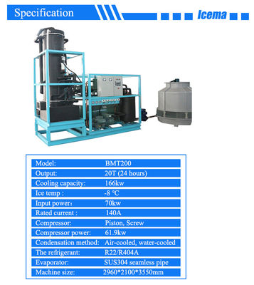 15 ton buis-ijsmachine automatische water/verdampingscondensator voor de drankenindustrie