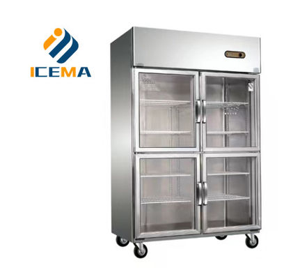 Goede prijs 780L Professionele keukenapparatuur verticale koelkast merk vriezer commerciële vier deuren display vriezer online