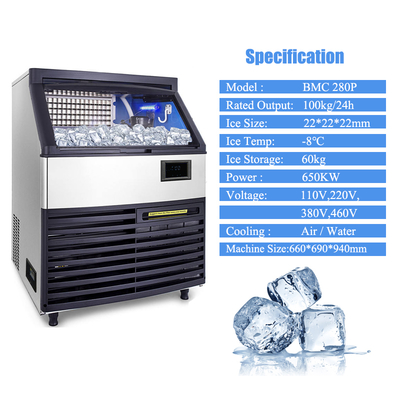 Commerciële ijsblokjesmachine 36 kg opslag automatisch 240V 110V 220V